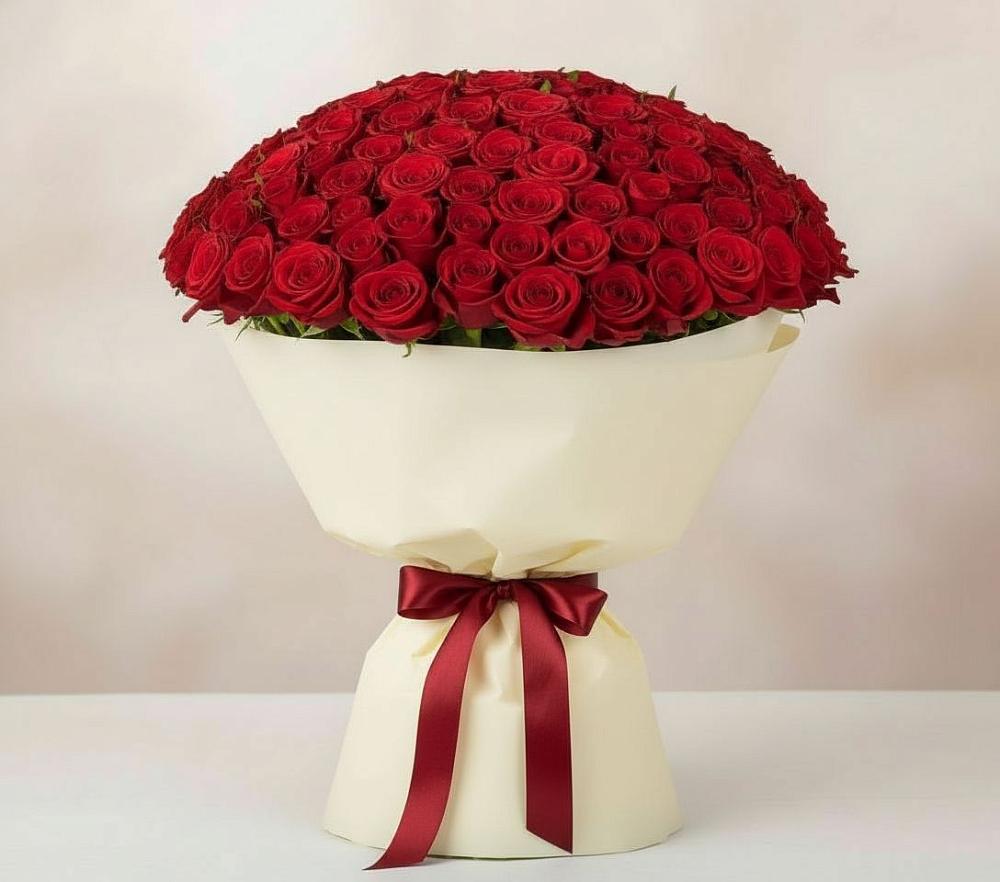 Букет 101 Красная роза Милано в Кумской Долине